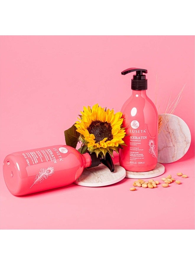 L LUSETA Luseta Keratin Shampoo and Conditioner for Color Treated Damaged & Dry Hair, Keratin Hair Treatment for Smoothing & Nourishing, Free of Sulfates and Gluten 2 X 16.9Oz - Image 5