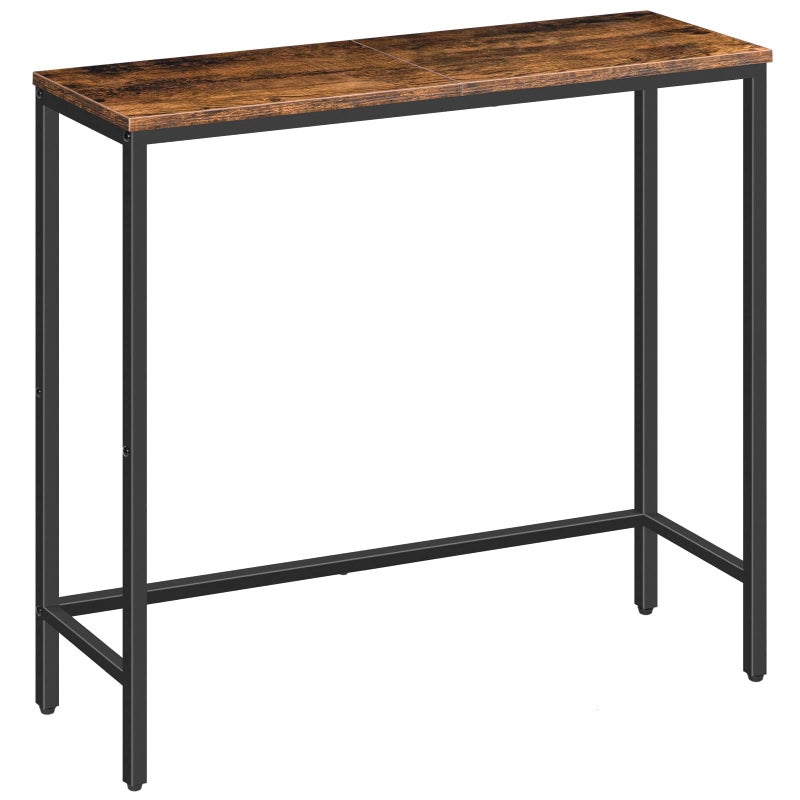HOOBRO Narrow Console Table, 29.5" Small Entryway Table, Thin Sofa Table, Side Table, Display Table, for Hallway, Bedroom, Living Room, Foyer, Rustic Brown and Black BF75XG01 - Image 1