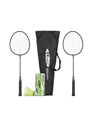 Set of 2 Badminton Racquets for Juniors with 3 Shuttlecocks - Lightweight Aluminium Frame, Isometric Head Shape, Ideal for Beginners, Durable Steel Shaft, Vibrant Multicolour - pzsku/ZF4D7132AEA24AC8A6568Z/45/_/1698898876/1ab674d1-4923-4a36-a278-888595f66ce7