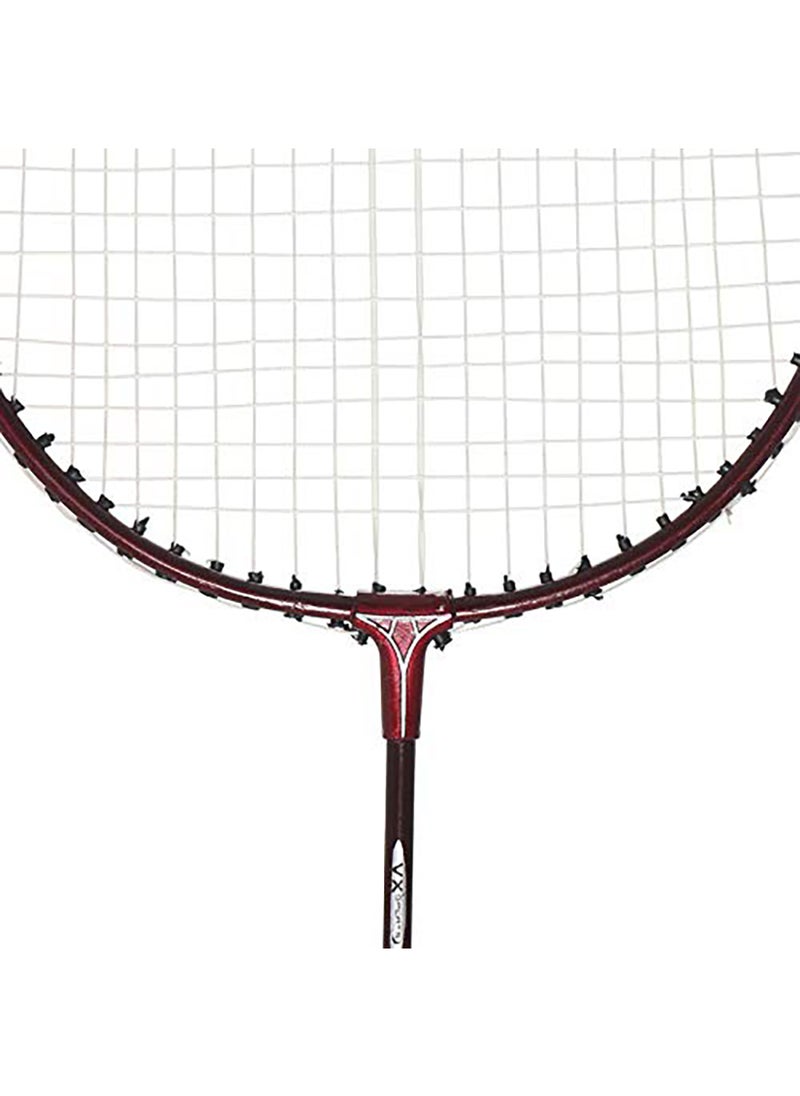 Set of 2 Badminton Racquets for Juniors with 3 Shuttlecocks - Lightweight Aluminium Frame, Isometric Head Shape, Ideal for Beginners, Durable Steel Shaft, Vibrant Multicolour