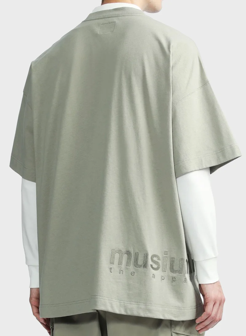 MUSIUM DIV. Boxy Oversized Pocket T-Shirt
