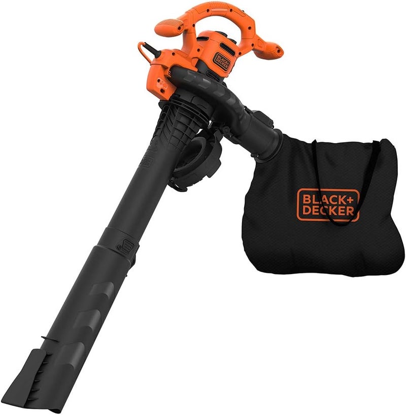 بلاك اند ديكر BLACK+DECKER منفاخ/مكنسة كهربائية/مُقطِّع ثلاثي الوظائف، 2600 واط، سرعة نفخ 315 كم/ساعة، كيس تجميع 40 ��تر، تحرير سريع، مُقطِّع تأثيري فعال، صديق للبيئة، أسود/برتقالي - BEBLV260-GB - Image 1