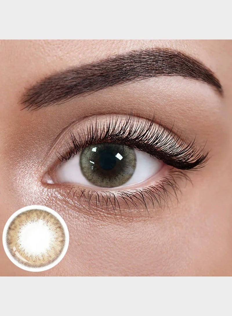 Unibling Glade Brown Yearly Colored Contact Lenses, Unisex Cosmetic Contact Lenses, Enlargement Collection, Light Brown, With Case - Image 1