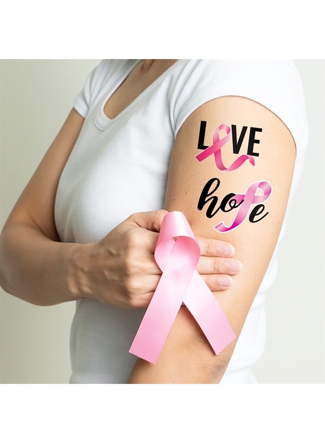 70pcs Pink Ribbon Breast Cancer Awareness Tattoo Sticker Foundation/Event/Walk/Run