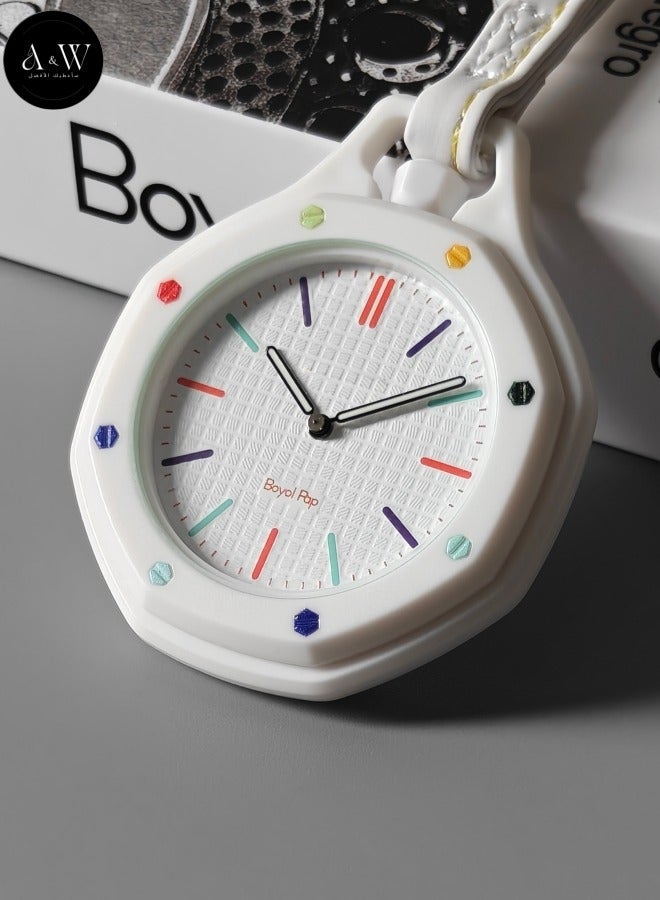D-Sport Pocket Watch, Unisex Hanging Watch with Leather Lanyard, Octagonal Bezel and Boyol Pap Graphic Dial, Bag Charm for Backpack – The Best Fashion Gift - Image 2
