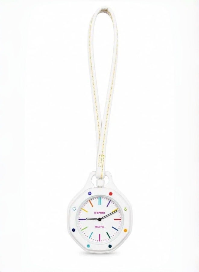 D-Sport Pocket Watch, Unisex Hanging Watch with Leather Lanyard, Octagonal Bezel and Boyol Pap Graphic Dial, Bag Charm for Backpack – The Best Fashion Gift - Image 1
