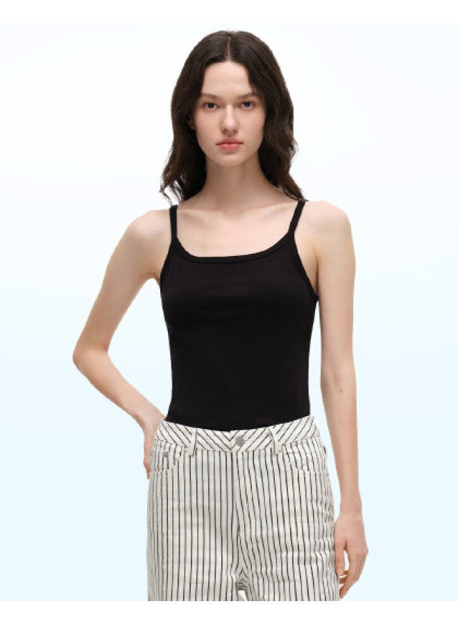 ubras Classic Solid Color Sleeveless Cami Top - Reversible, Slim-Fit, Thin Layering Vest For Women - Image 1