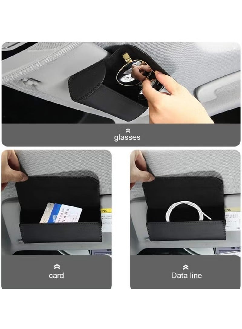 حامل نظارات شمسية لواقي الشمس للسيارة، حافظة تخزين واقية للنظارات، صندوق منظم ملحقات واقي الشمس للسيارة - Image 3