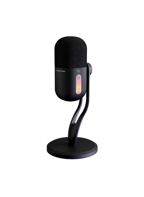 Elyx Rgb Condenser Microphon / Noise Surppress Button / High Quality Sound / Smooth and Clear Recording / Adjustable Angle / Professional Gaming Microphone / for Windows, MacOS, Android, iOS - Black