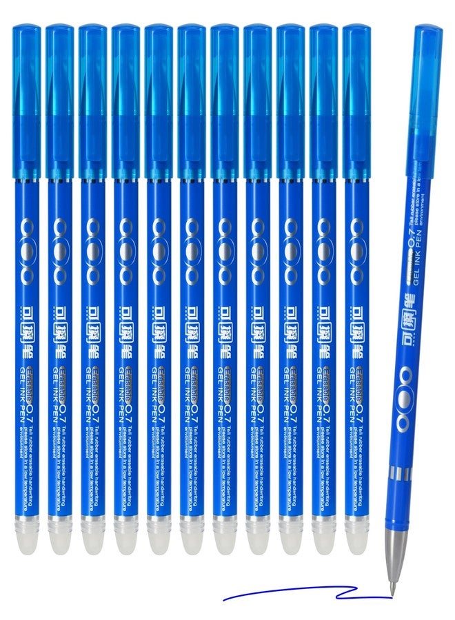 Temiary 12Pcs Erasable Gel Pens, Fine Point 0.7mm Gel Pen Make Mistakes Disappear, Blue Color Inks for Completing Sudoku and Crossword Puzzles (Blue) - Image 2