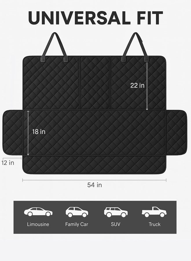 fidozen Waterproof Dog Car Seat Cover for Back Seat: Suitable for Small and Large Dogs, Hammock and Pet Protector, Backseat seat Cover (Black(Spilt Bench), Medium(54" W)) - Image 2