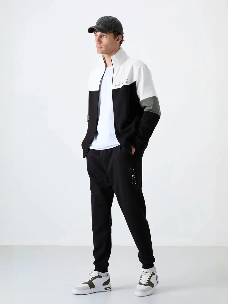 TOMMYLIFE TOMMY Men's Color-Blocked Zip Sweatshirt And Pants Set