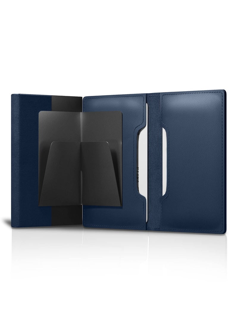 AirTag Wallet, Trackable Wallet with AirTag Holder, RFID-Blocking Minimalist Leather Wallet, Slim Leather Airtag Wallet, Men and Women, Smart Wallet, AirTag Not Included (Cobalt) - Image 4