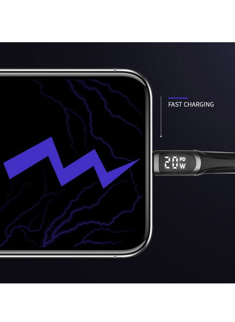 CALK - Fast Type-C to Lightning Charging Cable for iPhone and other Apple Devices with Digital Display - Image 1