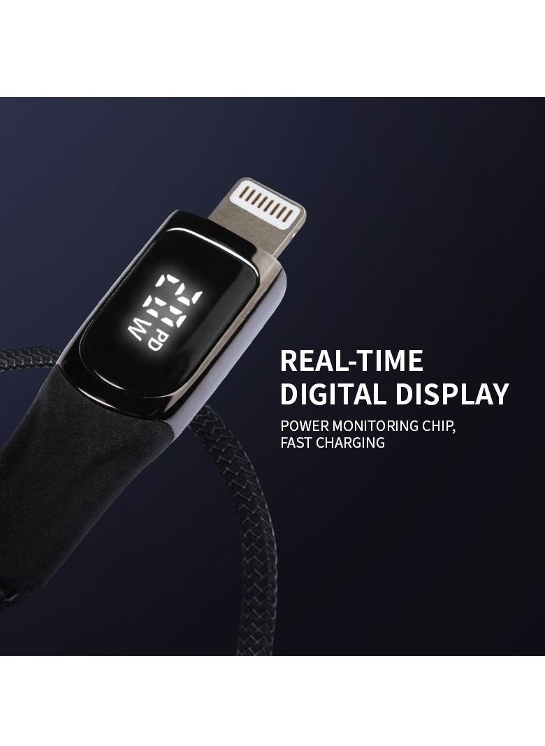 CALK - Fast Type-C to Lightning Charging Cable for iPhone and other Apple Devices with Digital Display - Image 1