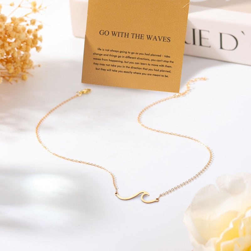 Baydurcan Beach Jewelry Wave Necklace Divorce Gifts For Women(Wave) - Image 4