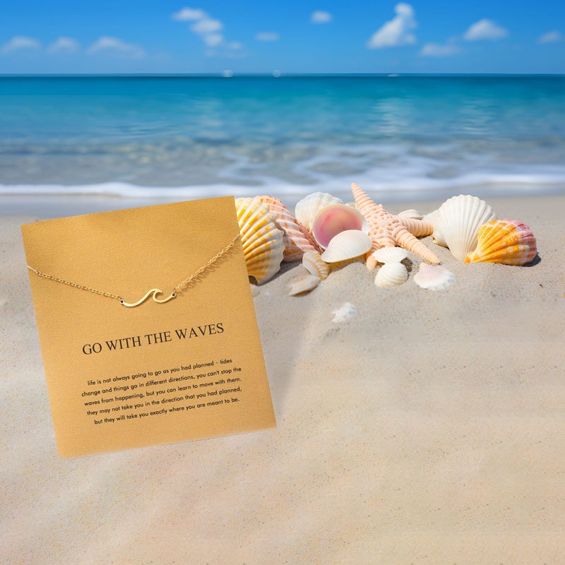 Baydurcan Beach Jewelry Wave Necklace Divorce Gifts For Women(Wave) - Image 2