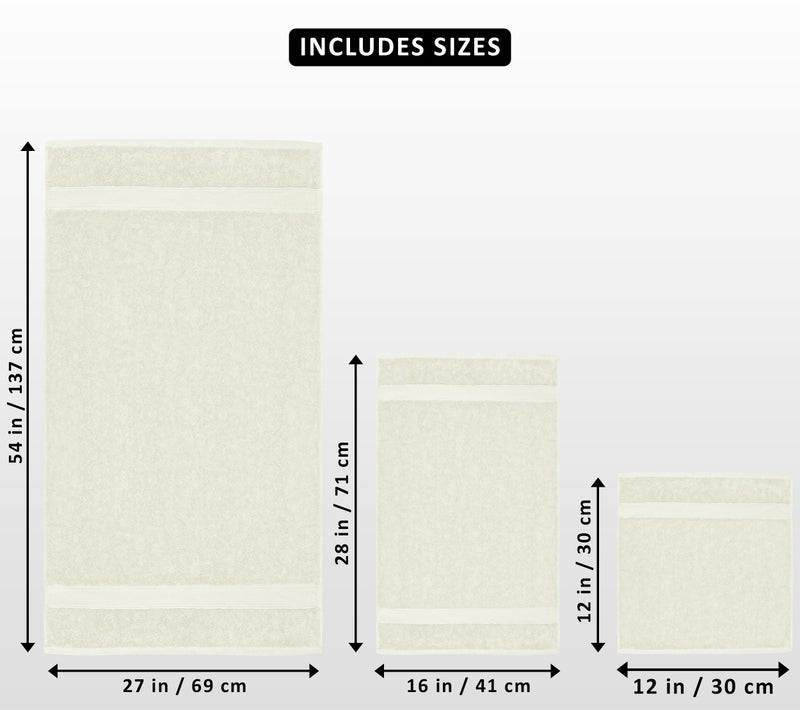 Utopia Towels 8 Piece Luxury Towel Set â€“ Majestic Plush, Super Absorbent & Quicker-to-Dry, Thick 100% Ring Spun Cotton Towels for Bathroom, Spa & Hotel â€“ 2 Bath, 2 Hand, 4 Washcloths, Ivory - Image 2