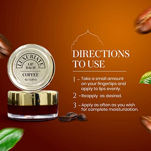 LUXURIATE Coffee Lip Balm, Organic, Paraben & Sulphate Free Lip Gloss, Dry & Chapped Lips Care for Men & Women - 8 gm - Image 5