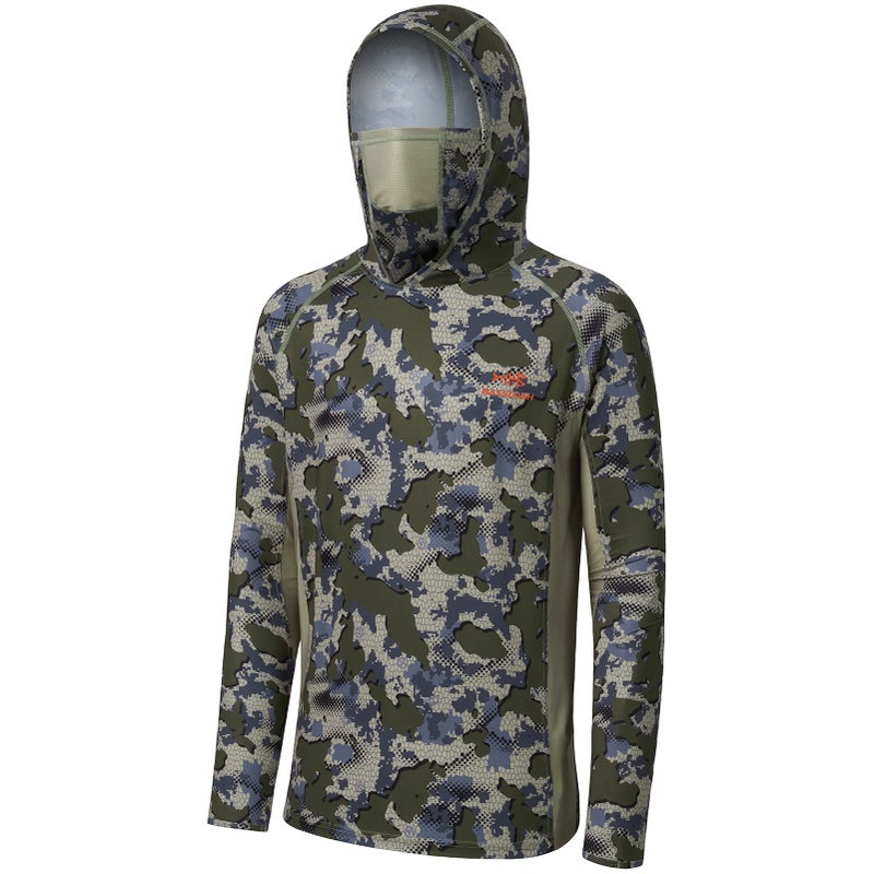 BASSDASH UPF 50 Mens Hunting Shirts with Mask Long Sleeve Camo Fishing Hoodie