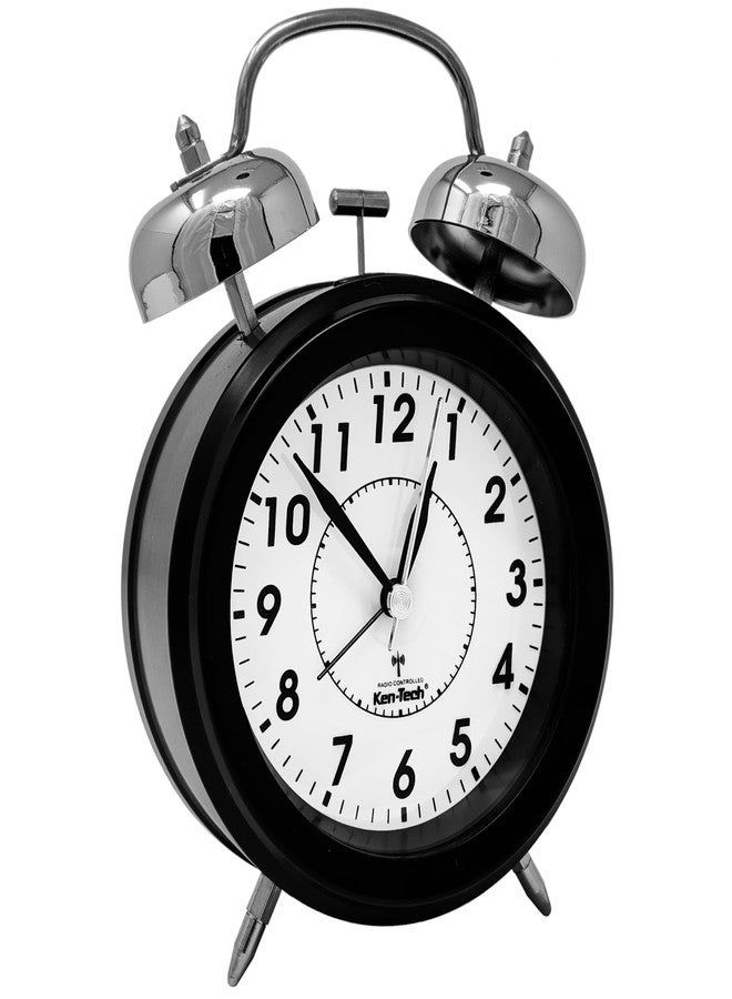 Ken-Tech Atomic Retro Twin Bell Alarm Clock Alarm Clocks for Bedrooms. Loud Alarm Clock for Heavy Sleepers Perfect for Bedroom, Desk, and Office. Set time Automatically. - Image 1