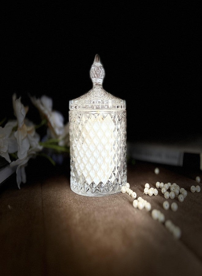 شمعة معطرة من بيكنوك برائحة نسيم الحديقة، معطرة في مرطبان كريستالي | شمعة عضوية بغطاء | قطعة ديكور منزلي فاخرة، شمعة معطرة في مرطبان كريستالي (لافندر) - Image 1