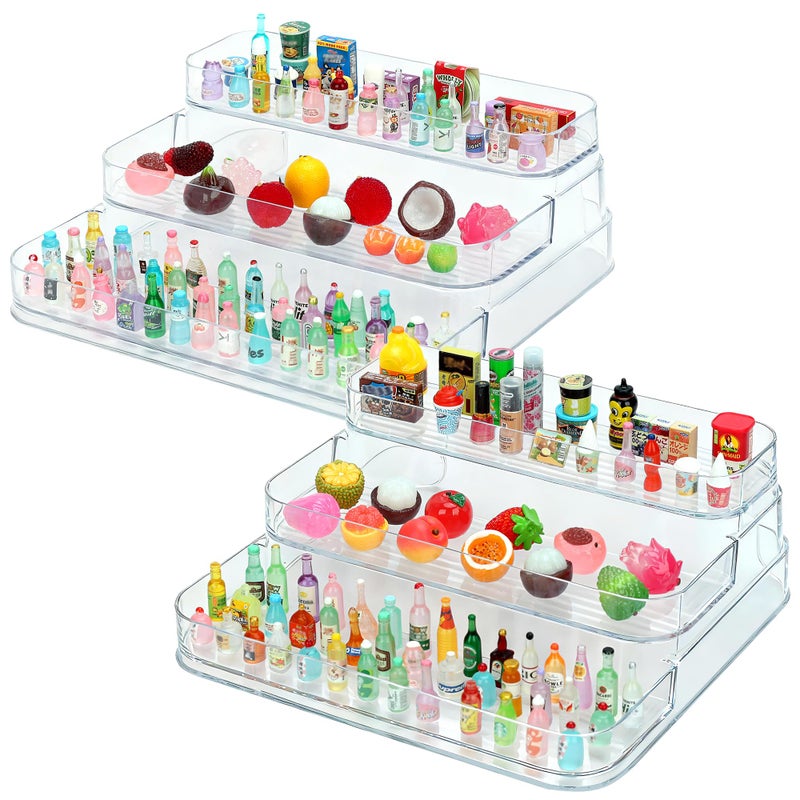 JOYMOMO 3 Tier Mini Brand Storage Case, 2 Pack Dustproof Display Case for Mini Brand Organizer - Image 1