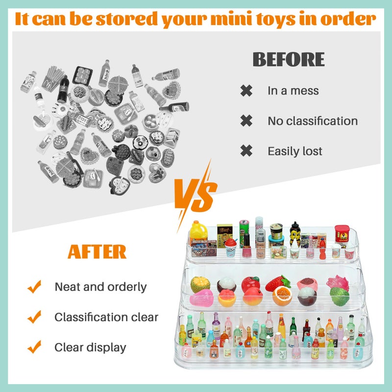 JOYMOMO 3 Tier Mini Brand Storage Case, 2 Pack Dustproof Display Case for Mini Brand Organizer - Image 3