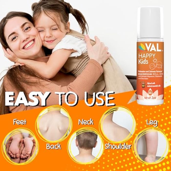 VAL Magnesium Roll-On for Kids | Gentle Zechstein Magnesium Chloride | Relaxation for Daytime & Bedtime | Calm & Mood Support | with Chamomile, Shea Butter & Essential Oils | USA Made | 3oz - Image 4