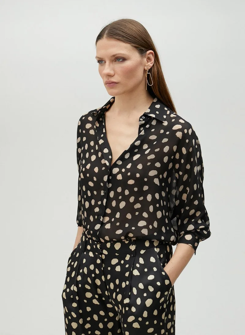 Lola Casademunt Black polka dot shirt