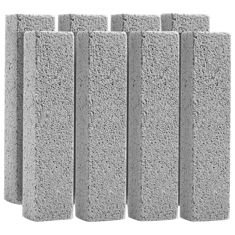 FALAMON 8 Pack Pumice Stone for Toilet Bowl Cleaning, Scouring Stick Remove Toilet Bowl Hard Water Rings, Calcium Buildup and Rust Suitable for Cleaning Toilet, Bathroom, Kitchen Sink, Grillï¼ˆGray - Image 1