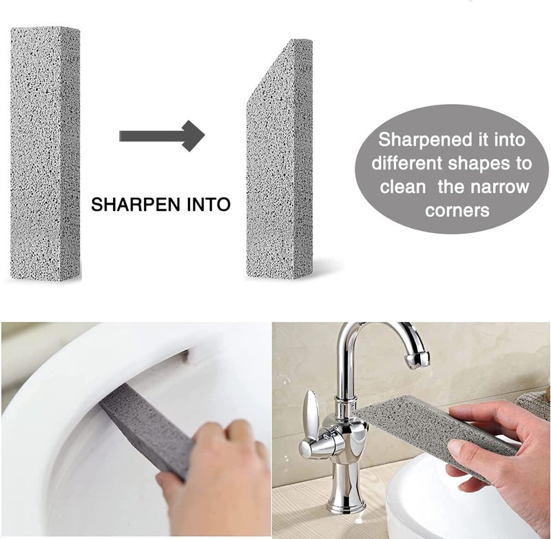 FALAMON 8 Pack Pumice Stone for Toilet Bowl Cleaning, Scouring Stick Remove Toilet Bowl Hard Water Rings, Calcium Buildup and Rust Suitable for Cleaning Toilet, Bathroom, Kitchen Sink, Grillï¼ˆGray - Image 5