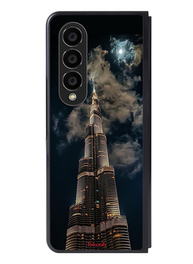 Tolwak Samsung Galaxy Z Fold 4 Protective Case Cover Burj Khalifa In Night - Image 1