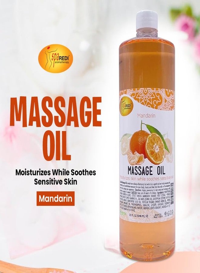 SPA REDI - Massage Oil, Mandarin, 32 Oz - Professional Full Body Massage Therapy, Manicure, Pedicure - Relax Sore Muscles and Repair Dry Skin, Enhanced with High Absorption Oils and Vitamin E - Image 2