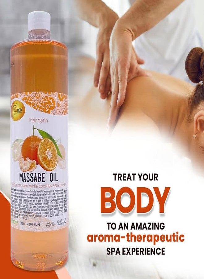 SPA REDI - Massage Oil, Mandarin, 32 Oz - Professional Full Body Massage Therapy, Manicure, Pedicure - Relax Sore Muscles and Repair Dry Skin, Enhanced with High Absorption Oils and Vitamin E - Image 4