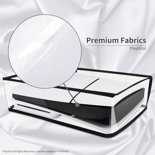 PlayVital Horizontal Dust Cover for ps5 Slim Disc Edition(The New Smaller Design), Transparent Dust Proof Protector Waterproof Cover Sleeve for ps5 Slim Console - Image 5