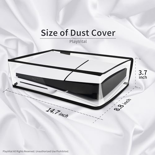 PlayVital Horizontal Dust Cover for ps5 Slim Disc Edition(The New Smaller Design), Transparent Dust Proof Protector Waterproof Cover Sleeve for ps5 Slim Console - Image 4