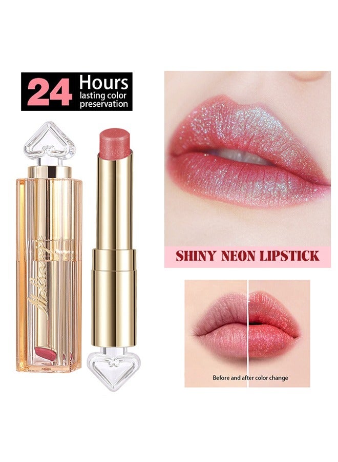 maffick Shiny Neon Lipstick- Long Lasting,Diamond High Pigmented,Waterproof Pink Metallic Shimmer Lip Gloss Lipgloss #03 - Image 1