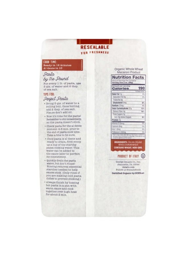 DELALLO Organic Whole Wheat Farfalle No.87 - 16 oz - Image 2