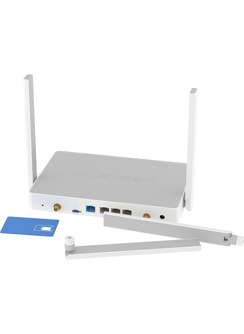 Keenetic - Hero 4g+ AX1800 Mesh Wi-Fi 6 4g/lte Cat.6 SIM Card Insertable Modem Router, Fiber Supported Gigabit Ethernet Ports and USB 3.0 Port - Image 1