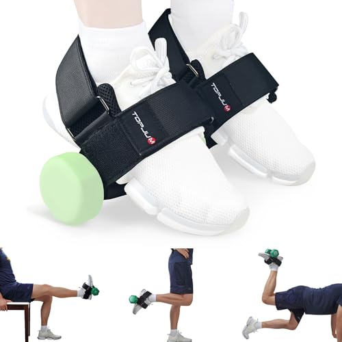 TOPJUM Dumbbell Foot Attachment, Tibialis Trainer, Adjustable Ankle Weights for Monkey Feet, Tib Bar, Ankle Straps for Weight Lifting, Leg Workouts at Home for Hip Flexors, Shin Splint, Hamstring - Image 1