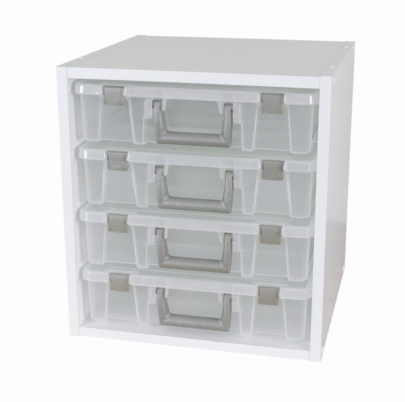 ArtBin 6855SC Super Satchel Cube - 15.5 x 16.75 x 15.625 in. Arts and Crafts Supply Storage with Pre-Drilled Holes, 6 Rail Set, Customizable, White - Image 4