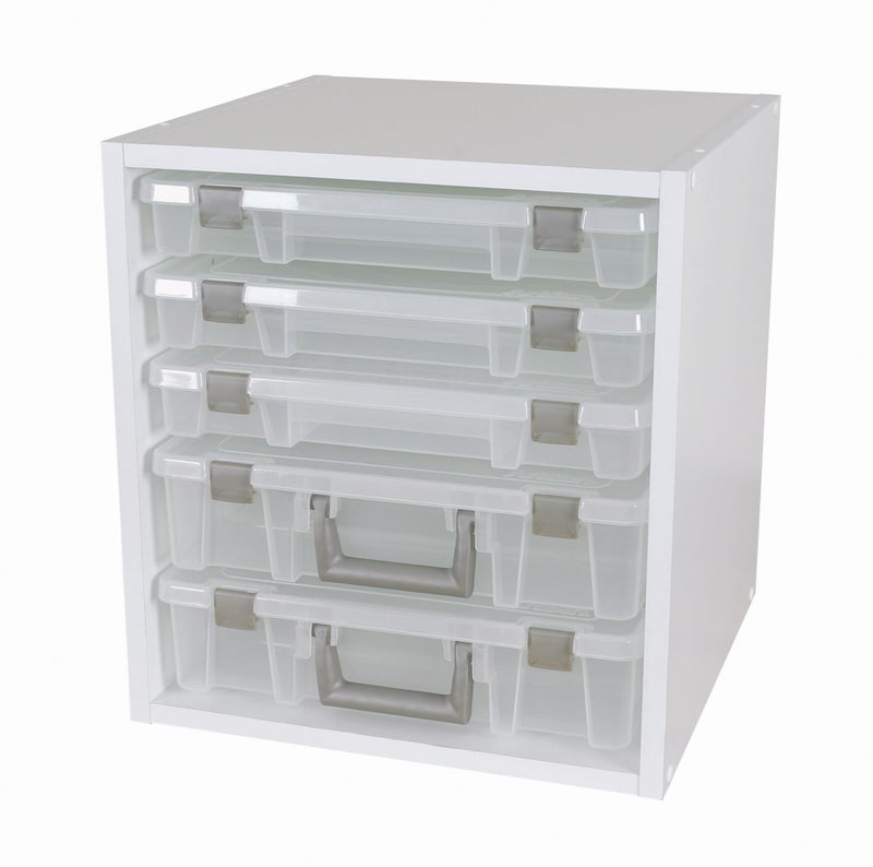 ArtBin 6855SC Super Satchel Cube - 15.5 x 16.75 x 15.625 in. Arts and Crafts Supply Storage with Pre-Drilled Holes, 6 Rail Set, Customizable, White - Image 5