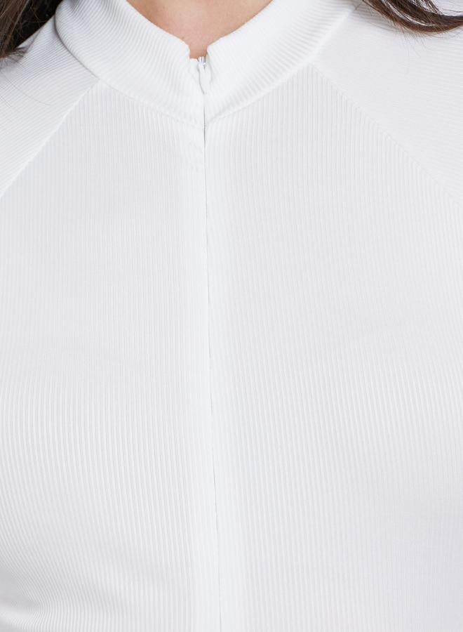 تايك تو بودي سوت أبيض مضلع بسحاب مخفي - Image 4