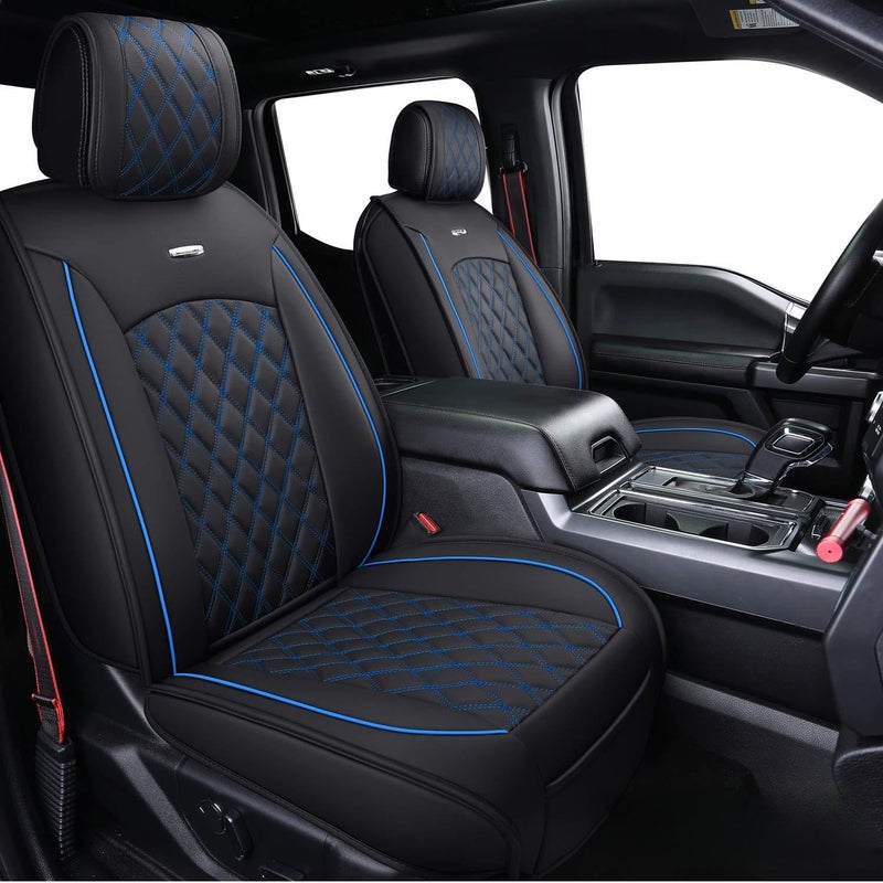 Aierxuan Car Seat Covers Full Set with Waterproof Leather Automotive Vehicle Cushion Cover for Cars SUV Pickup Truck Fit for 2009 to 2025 Ford F150 and 2017 to 2025 F250 F350 F450
