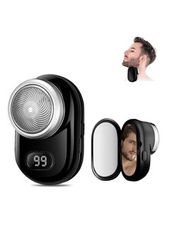 Electric Razor Shaver for Men Upgraded Mini Shaver with Mirror LCD Screen for Men Electric and One Click Use Suitable for Home Car Travel Black