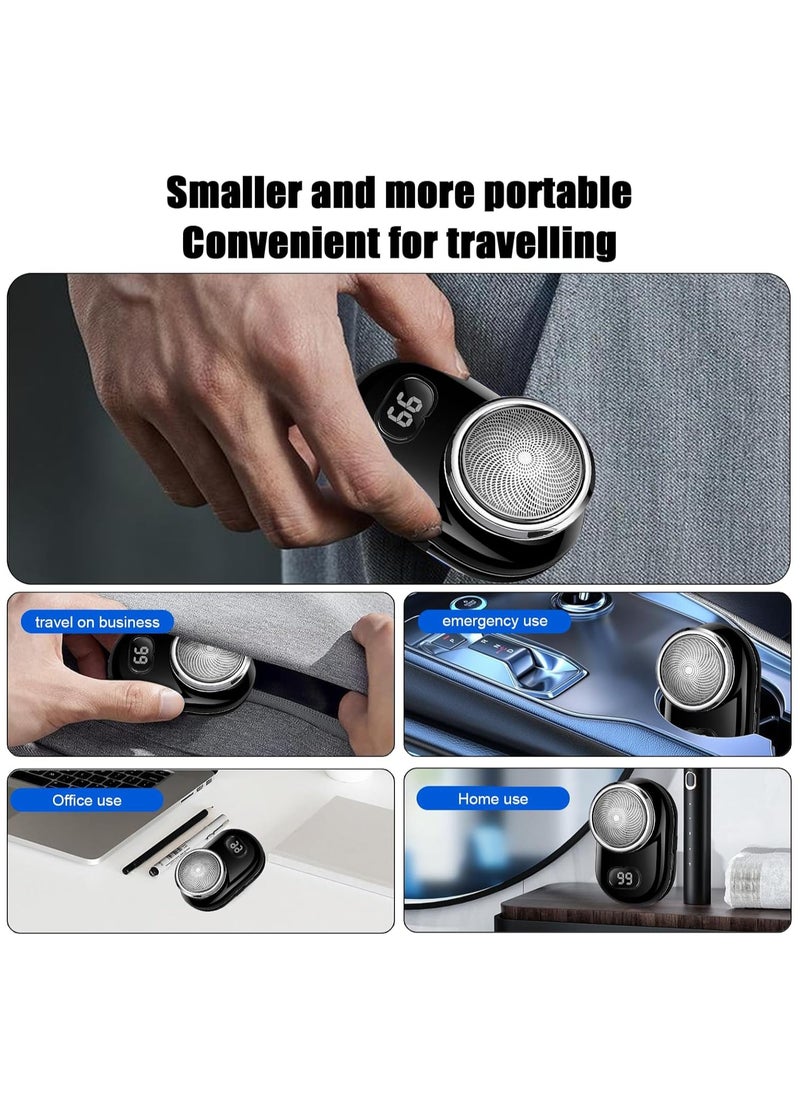 Furtey - Electric Razor Shaver for Men Upgraded Mini Shaver with Mirror LCD Screen for Men Electric and One Click Use Suitable for Home Car Travel Black - Image 1