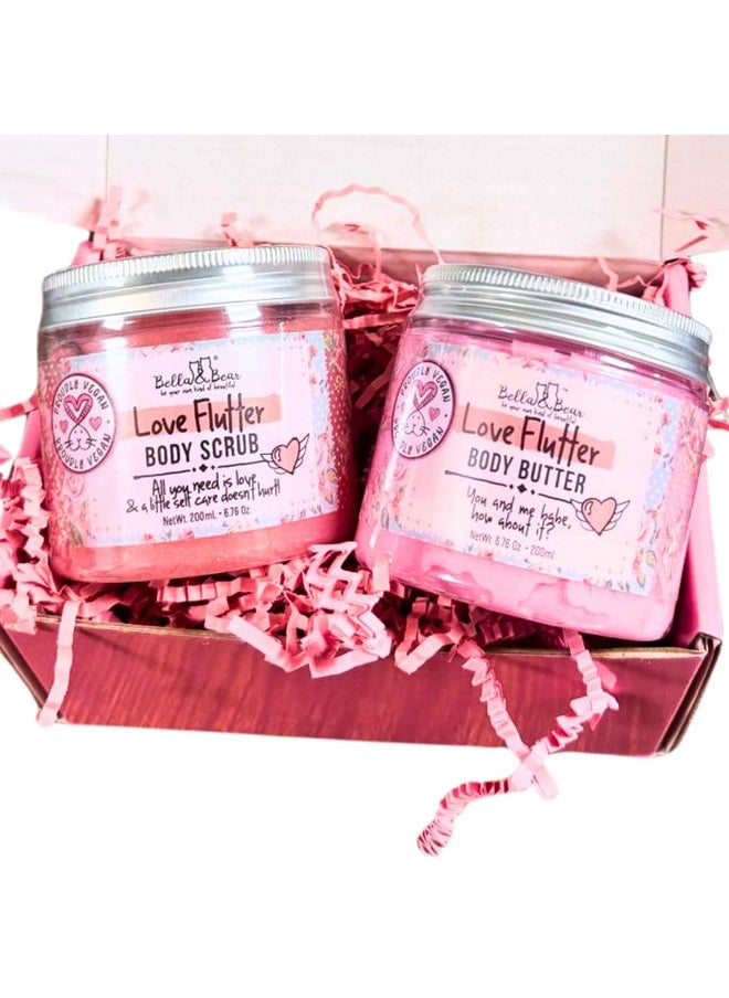 Bella and Bear Bella and Bear Love Flutter Gift Set | Body Scrub | Body Butter | Valentines Gift for Her  - Image 1