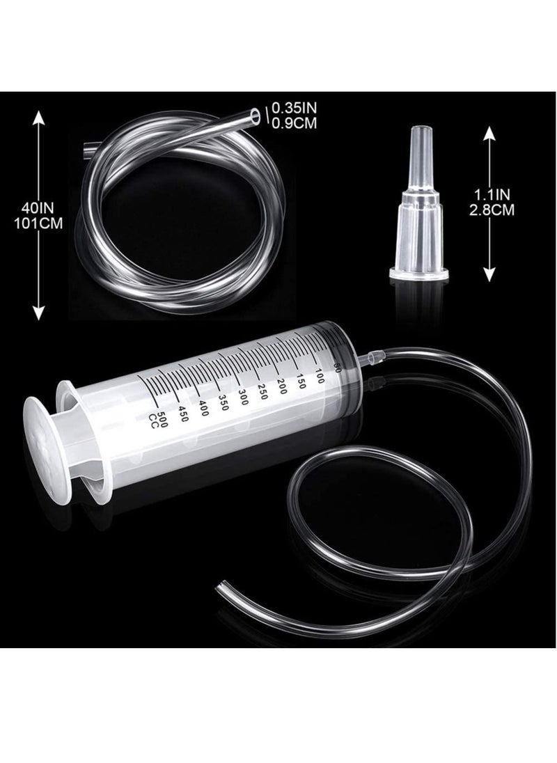 Generic - Plastic Syringe with Tube 500ml Extra Large Syringe with Tubing and Tip Adapter Safe and Individually Sealed Ideal for Industrial Use Science Labs Watering Glue Dispensing Horse Feeding - Image 1