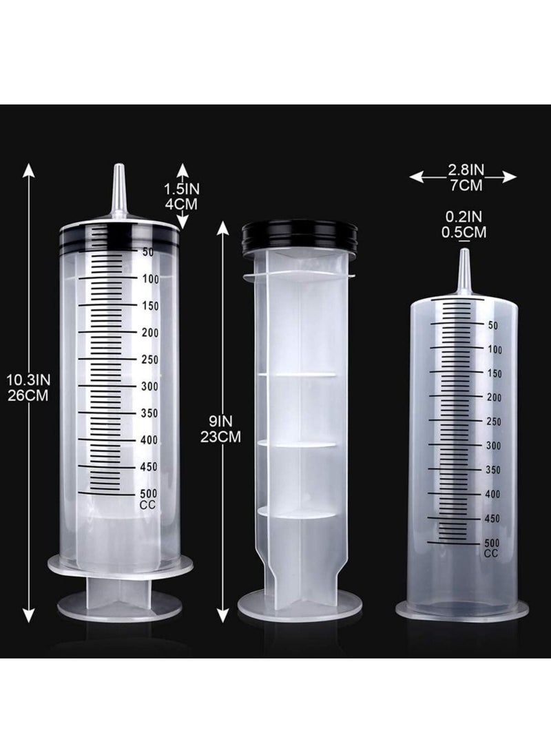 Generic - Plastic Syringe with Tube 500ml Extra Large Syringe with Tubing and Tip Adapter Safe and Individually Sealed Ideal for Industrial Use Science Labs Watering Glue Dispensing Horse Feeding - Image 1